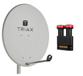 Antenna Sat TRIAX set 80cm per quattro partecipanti