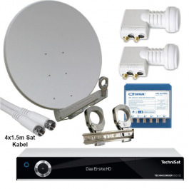 TV satellitare set completo Premium Technicorder STC argento
