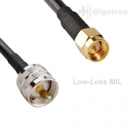 Câble coaxial RG 58 avec fiche PL et SMA - 10 Mètres