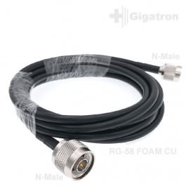 N câble coaxial Foam RG-58 avec 2x fiche N - 10m