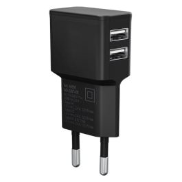 Ladegerät 230V 2x USB 12W schwarz