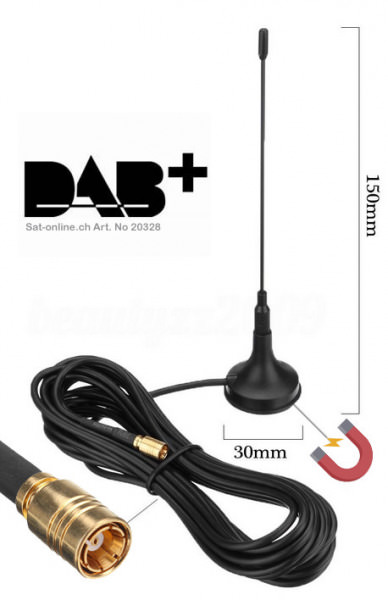 Antenne DAB+ magnetique pour la voiture - Satonline