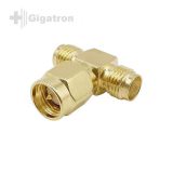 SMA Splitter Gold Stecker 2 Buchse