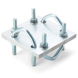 Support de mât bride double croisée 50mm